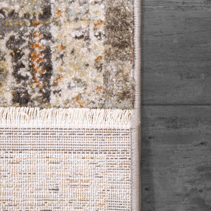 Rojin Traditional Grey/Dark Grey Oriental Low Pile Rug