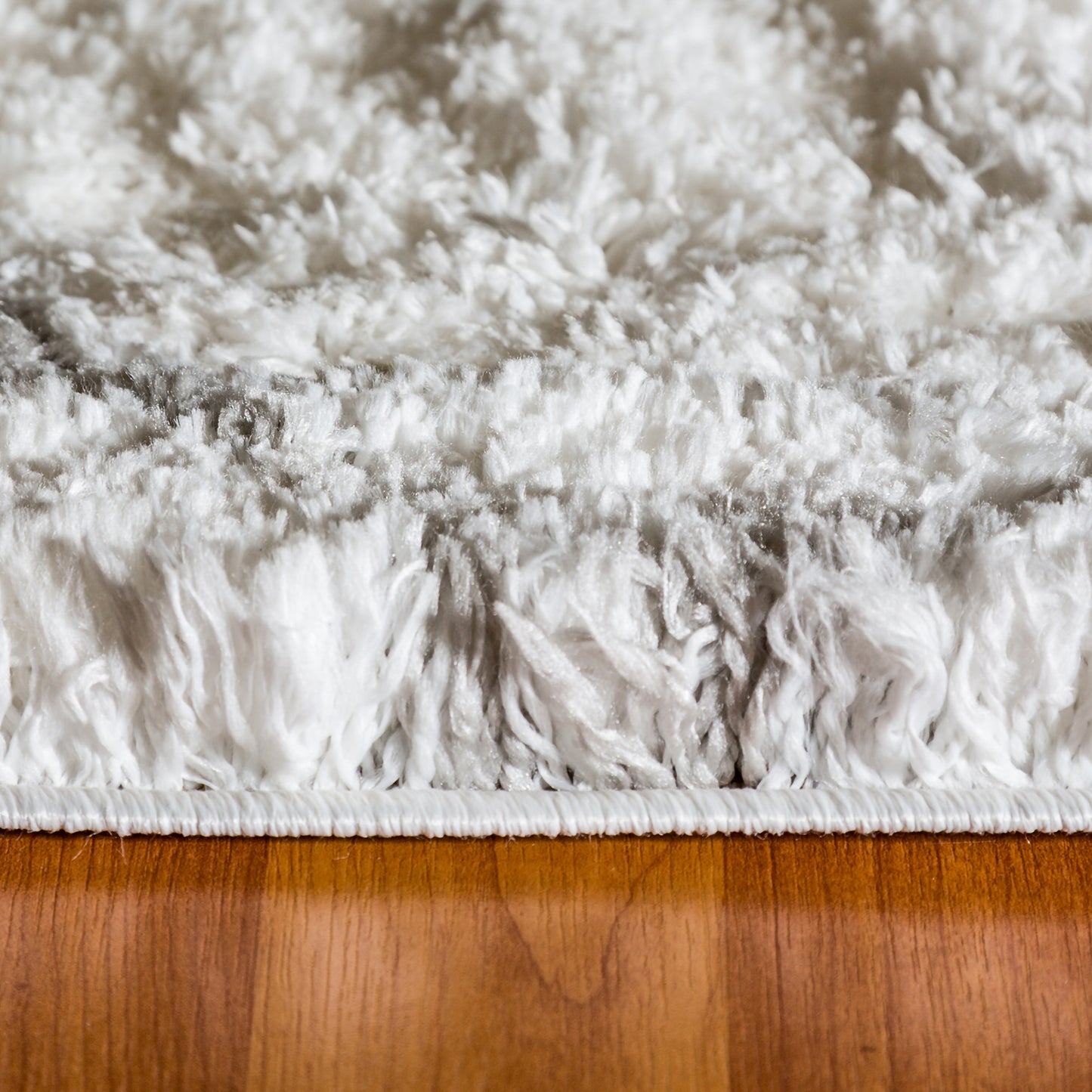 Nordic Contemporary White/Silver Aztec High Pile Rug