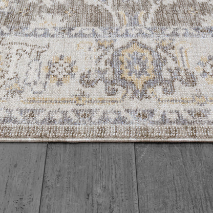 Calypso Transitional Ivory/Grey Bohemian Medium Pile Rug