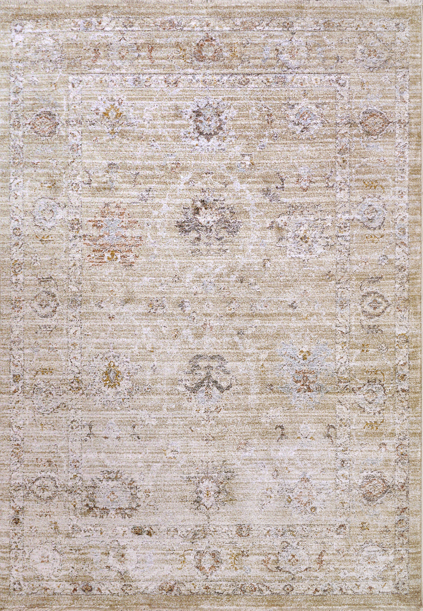 Rojin Transitional Grey/Beige/Multi Oriental Low Pile Rug