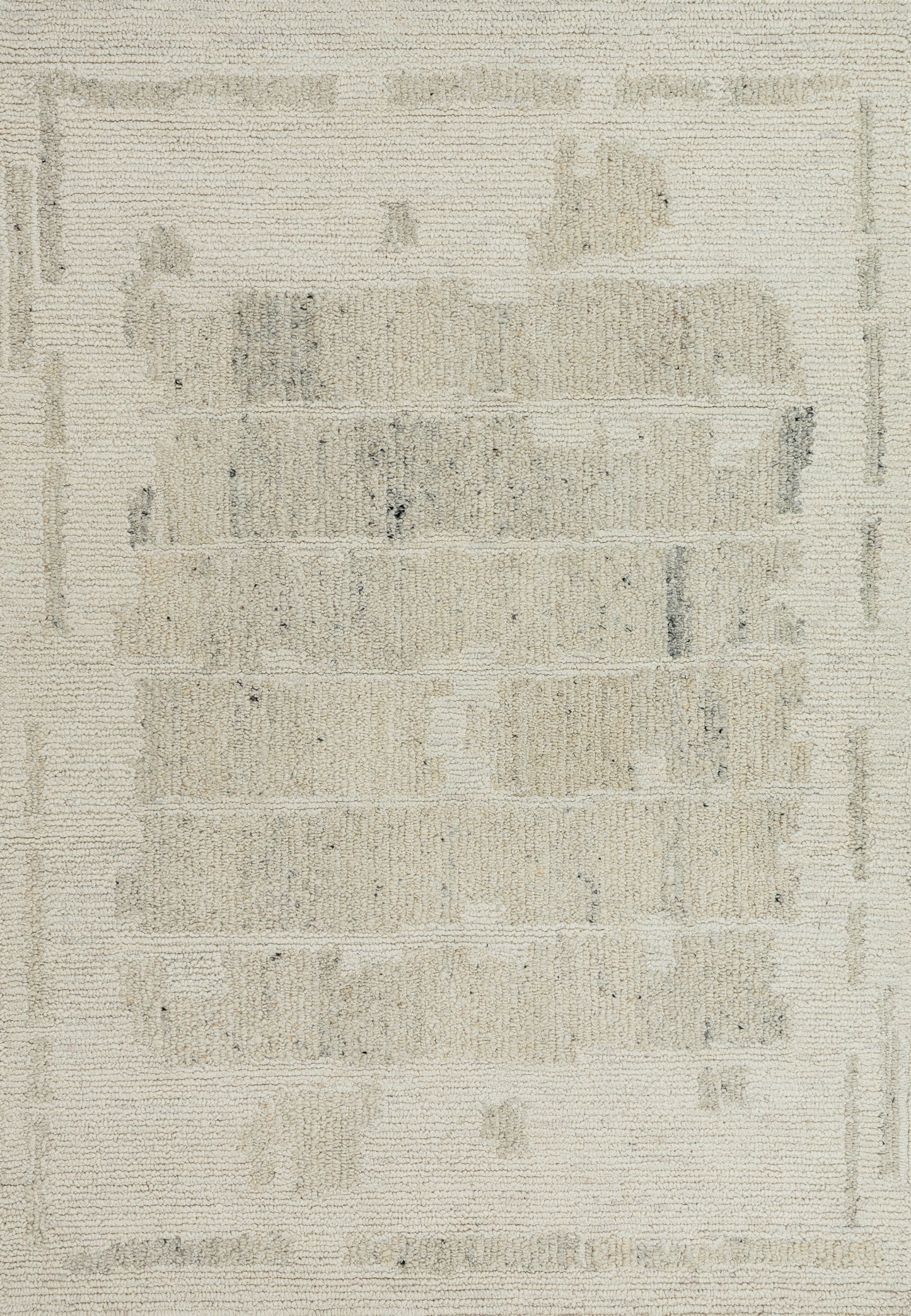 Teak Modern Ivory Geometric Low Pile Rug