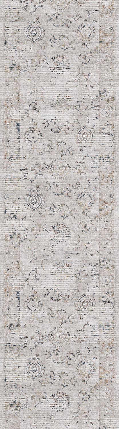 Reha Traditional Cream/Multi Floral Low Pile Rug