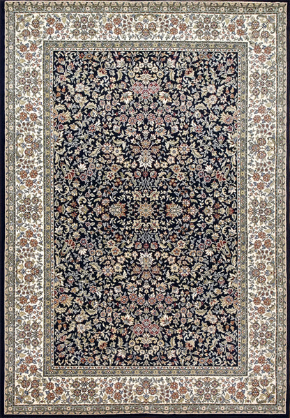 Ancient Garden Traditional Blue/Ivory Classic Low Pile Rug