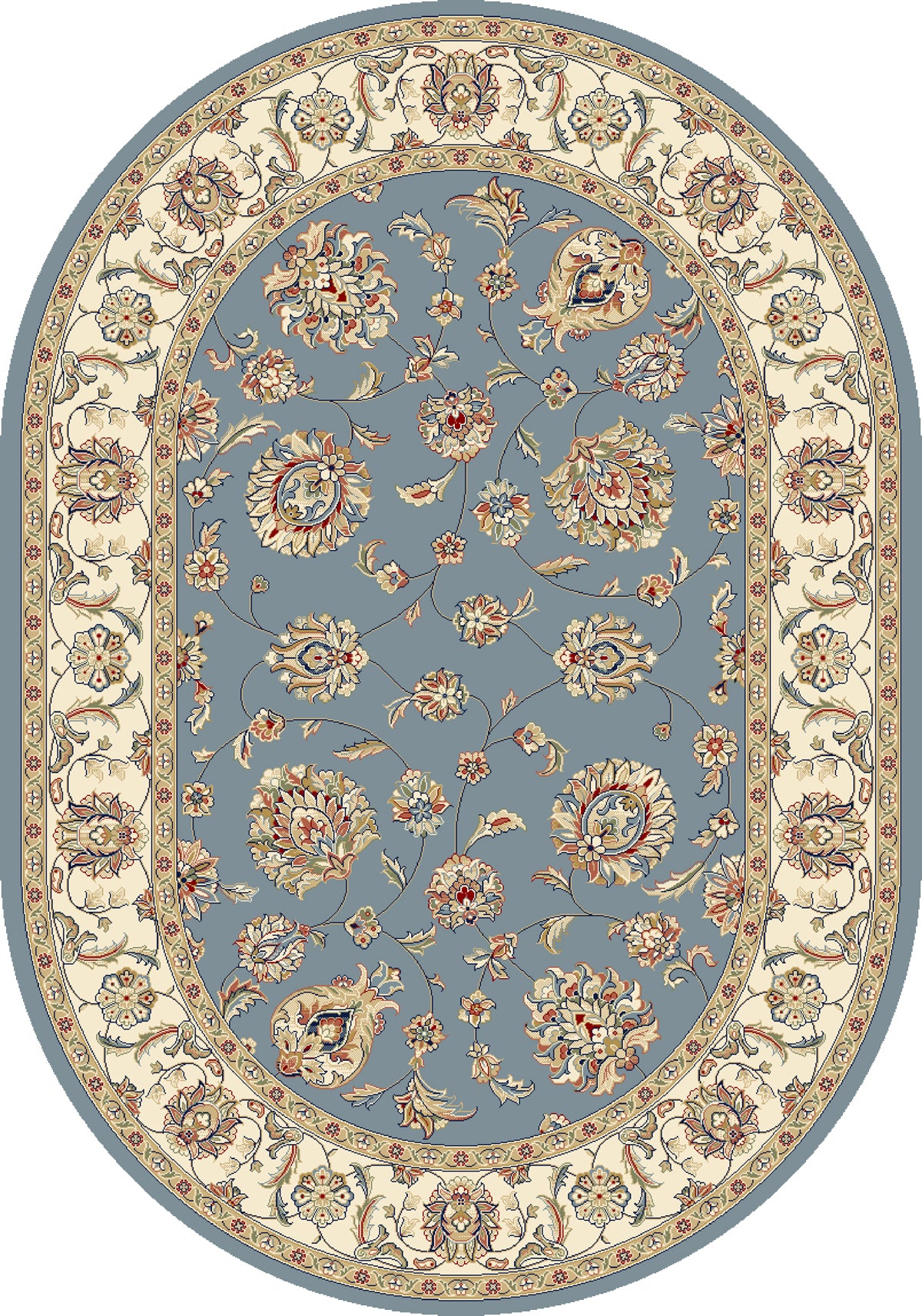 ANCIENT GARDEN 57365 LIGHT BLUE/IVORY