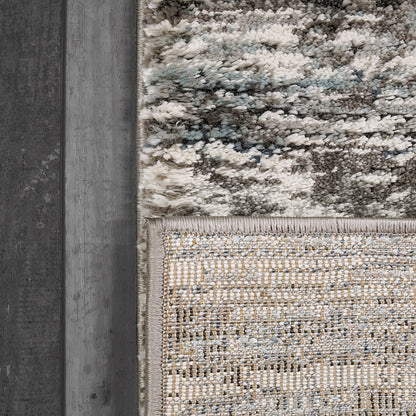 Riley Modern Grey/Beige/Blue Abstract Medium Pile Rug