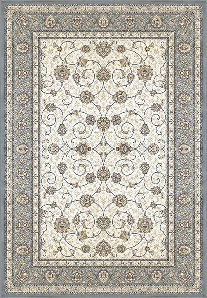 Ancient Garden Traditional Ivory/Light Blue Classic Low Pile Rug