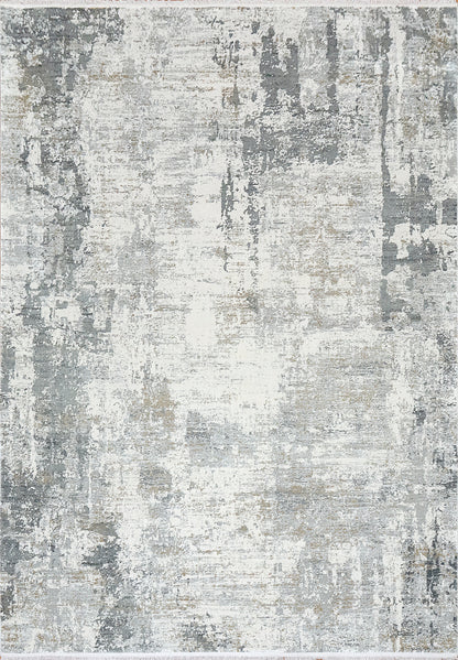 Ruby Modern Ivory/Grey Distressed Low Pile Rug