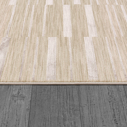 Mesa Modern Beige Geometric Low Pile Rug