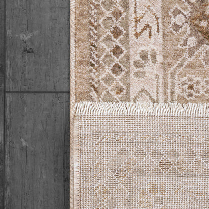 Sahara Traditional Beige/Grey Oriental Low Pile Rug