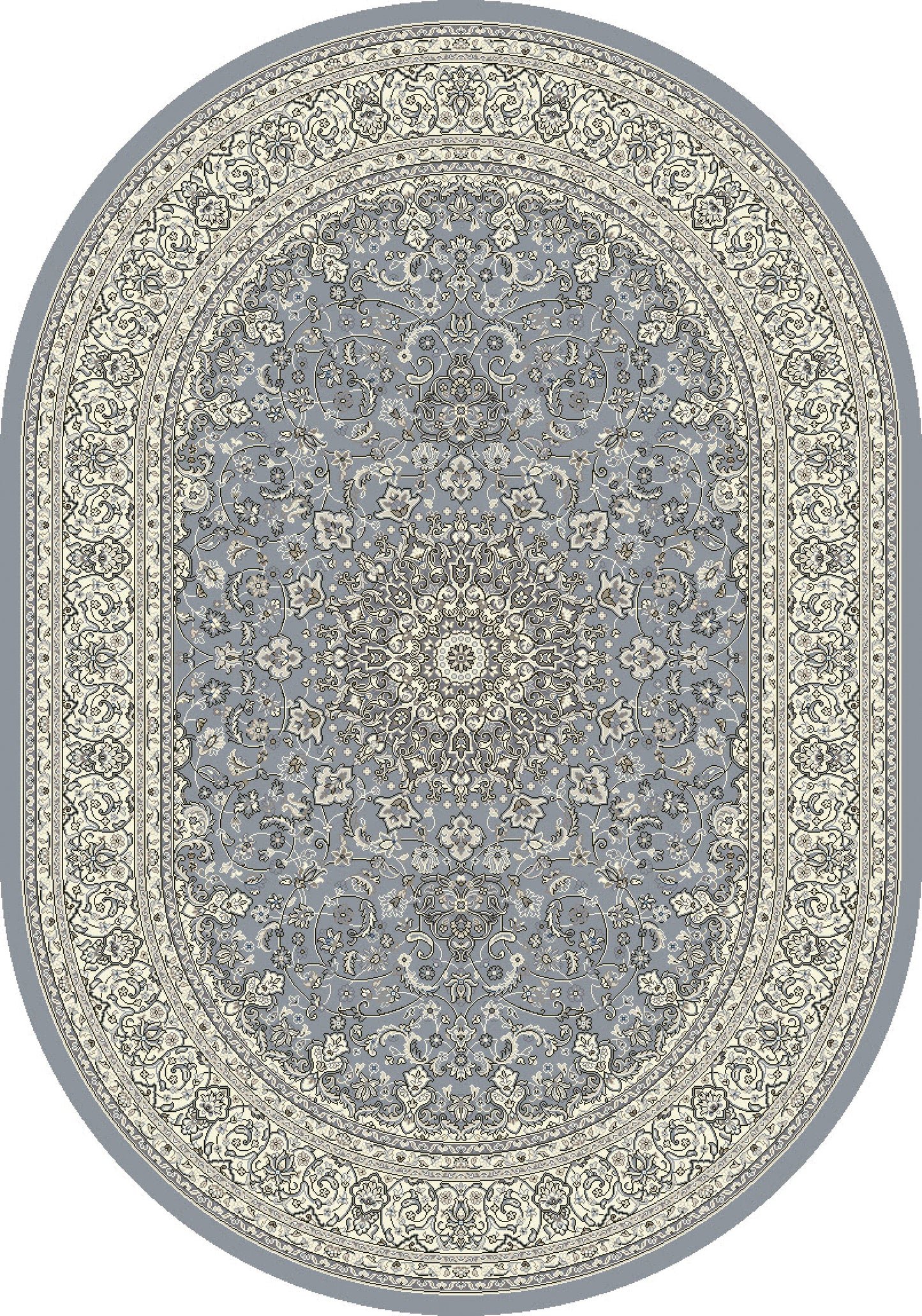 ANCIENT GARDEN 57119 STEEL BLUE/CREAM