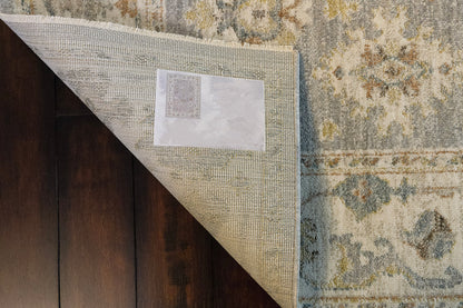 Kashmir Traditional Grey/Cream/Multi Floral Low Pile Rug