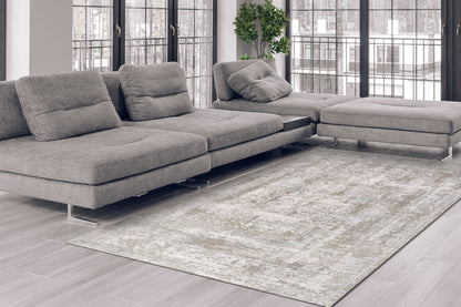 Mesa Transitional Cream/Beige Abstract Low Pile Rug