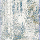 Quartz Transitional Ivory/Blue Distressed Low Pile Rug