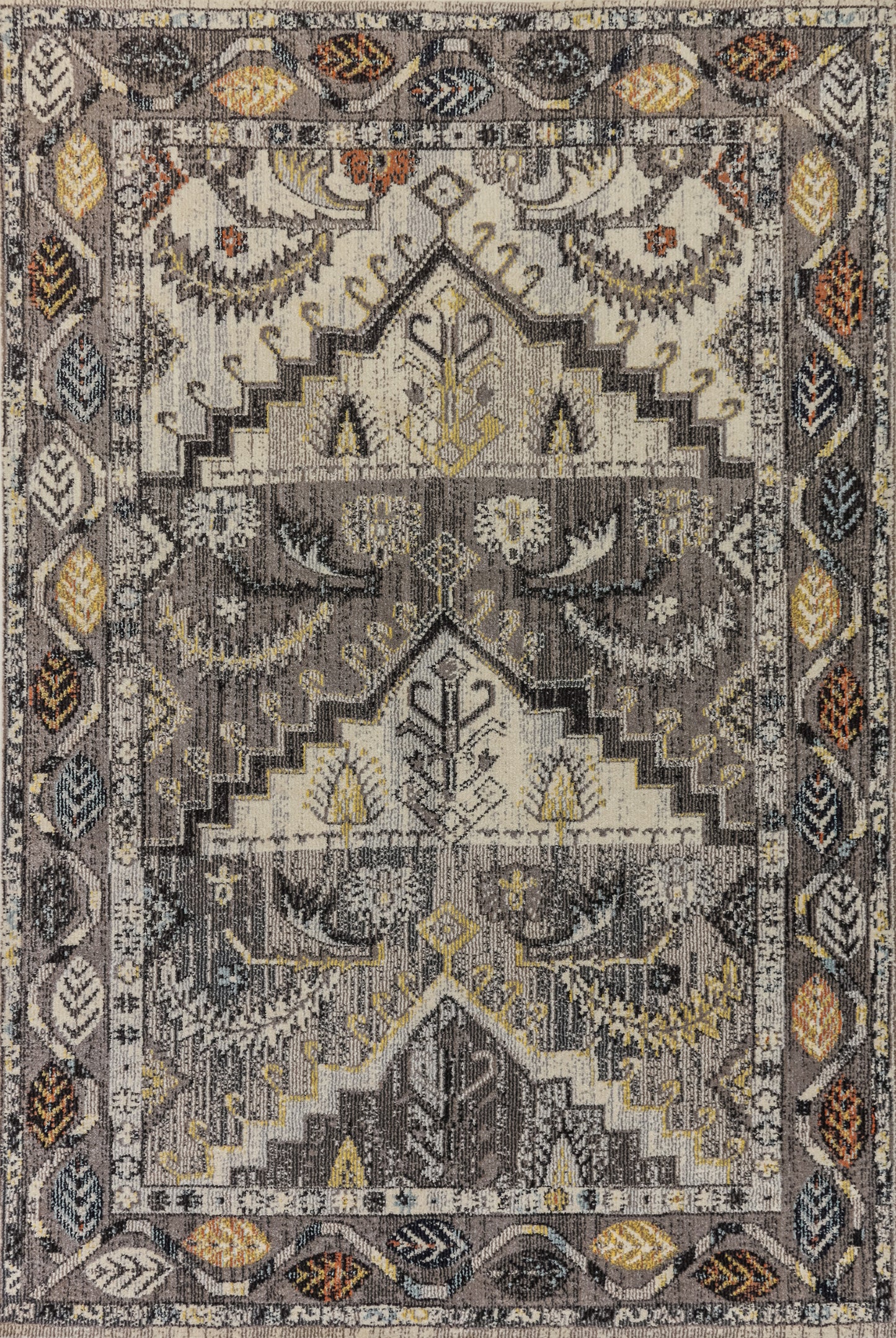 Zodiac Transitional Grey Southwestern Low Pile Rug