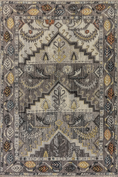 Zodiac Transitional Grey Southwestern Low Pile Rug