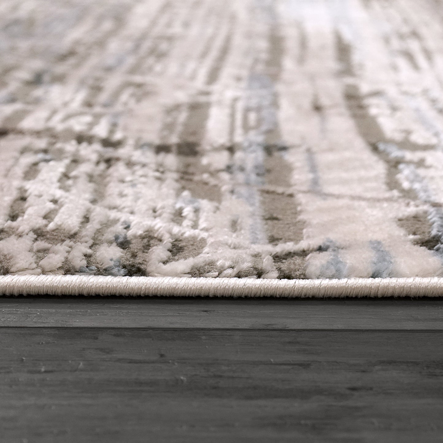 Harlow Modern Grey/Blue Geometric Low Pile Rug