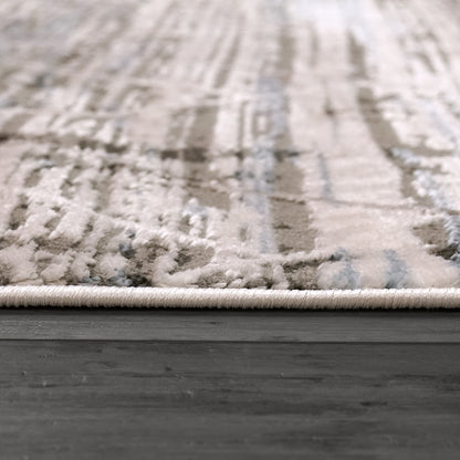 Harlow Modern Grey/Blue Geometric Low Pile Rug