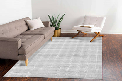 Sterling Contemporary Light Grey/Grey Geometric High-Low Rug