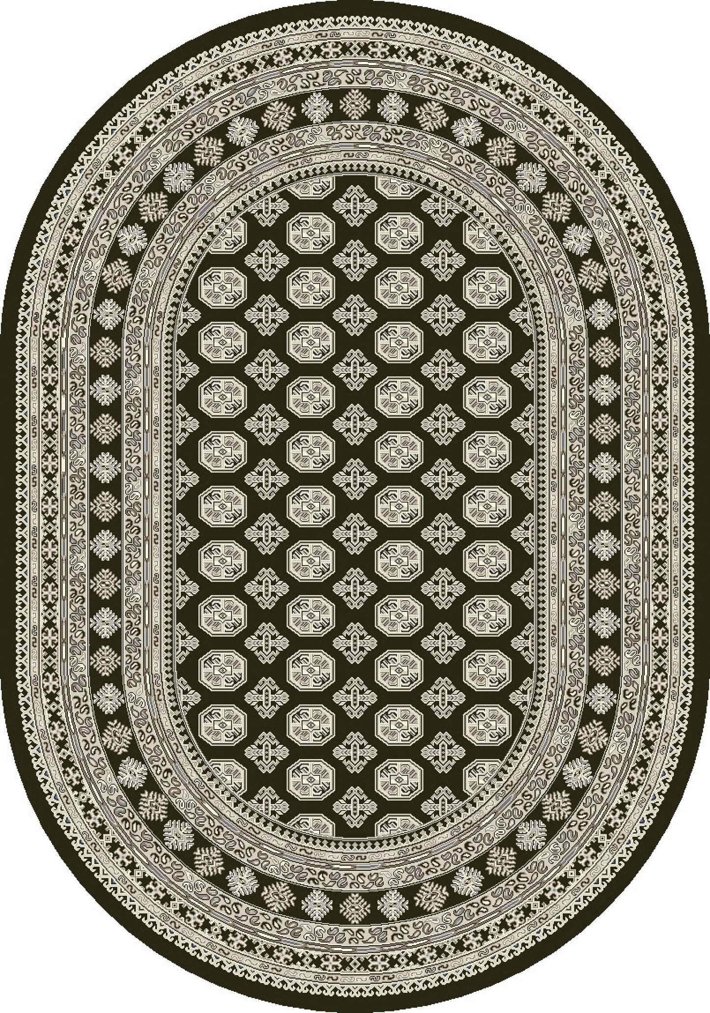 ANCIENT GARDEN 57102 CHARCOAL/SILVER