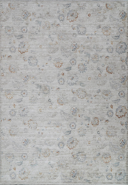Fiora Modern Cream/Taupe Floral Low Pile Rug
