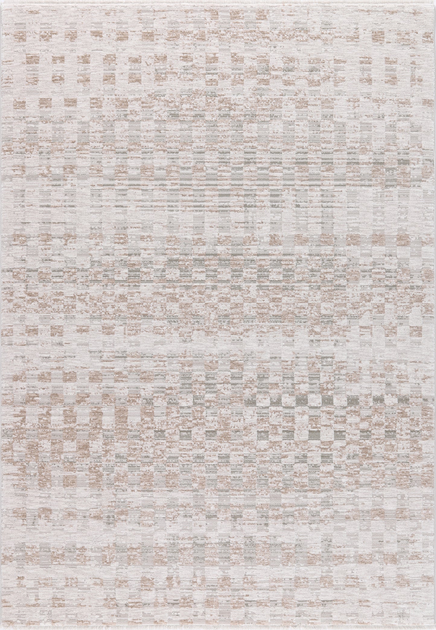 Bliss Contemporary Beige/Grey/Ivory Geometric Low Pile Rug