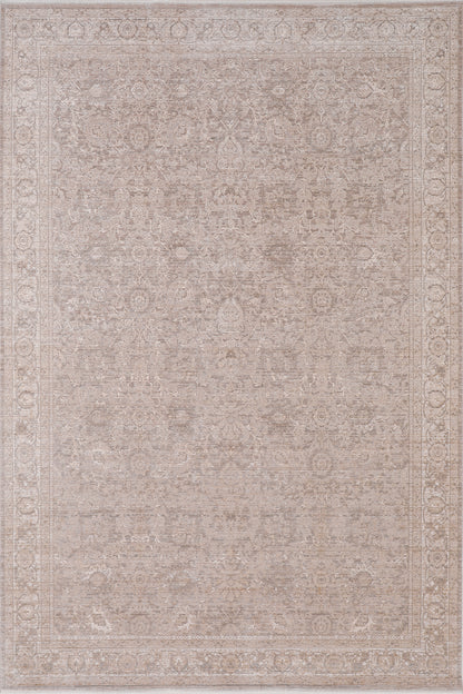 Lara Traditional Beige/Cream/Grey Floral Low Pile Rug