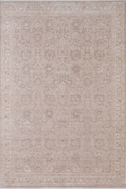 Lara Traditional Beige/Cream/Grey Floral Low Pile Rug