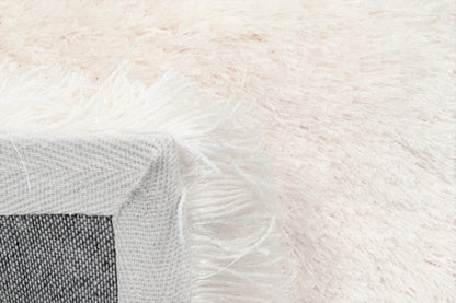 Luxe Contemporary Ivory Shag High Pile Rug