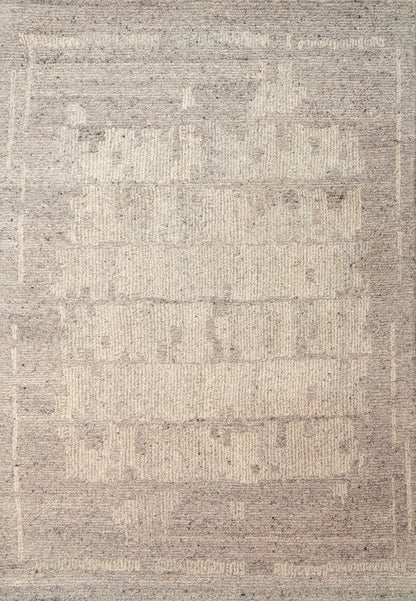 Teak Modern Taupe Abstract Low Pile Rug