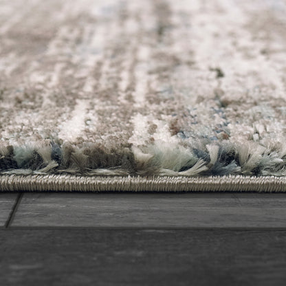 Riley Modern Grey/Beige/Blue Abstract Medium Pile Rug
