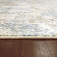 Quartz Transitional Ivory/Blue Distressed Low Pile Rug