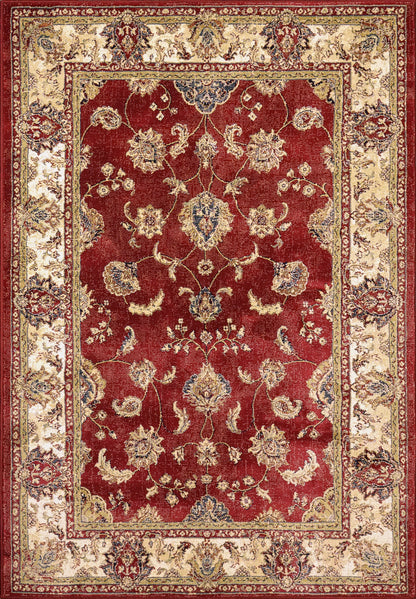 Ancient Garden Traditional Red/Ivory Classic Low Pile Rug