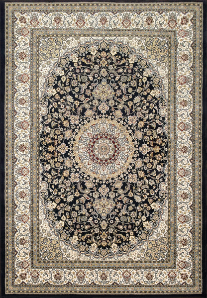 Ancient Garden Traditional Blue/Ivory Classic Low Pile Rug