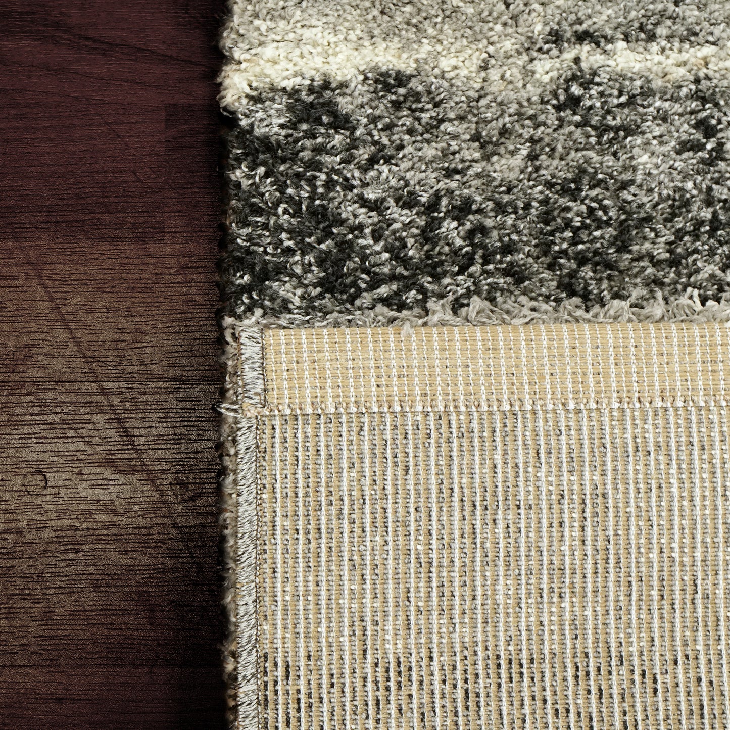 Mehari Contemporary Grey/Charcoal Abstract High Pile Rug