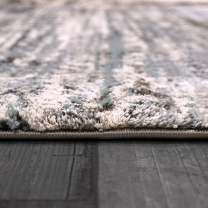 Riley Modern Blue/Grey Abstract Medium Pile Rug