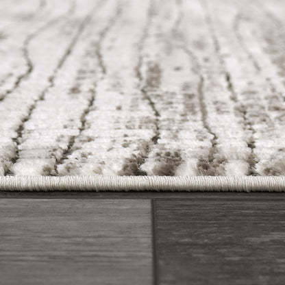 Harlow Modern Ivory/Grey/Blue Abstract Low Pile Rug