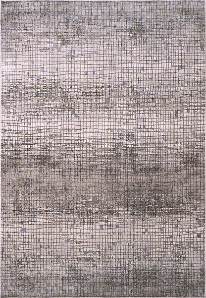 Harlow Modern Ivory/Grey/Blue Abstract Low Pile Rug