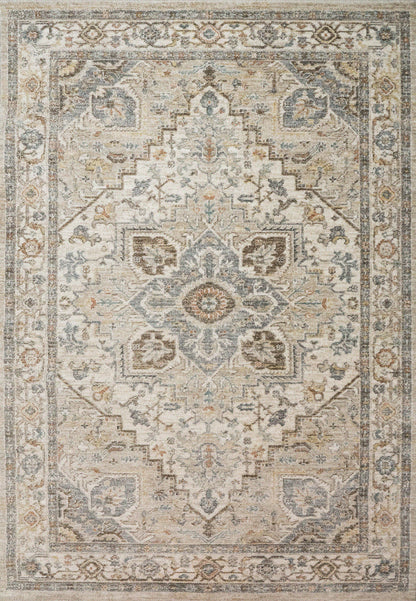 Kashmir Traditional Cream/Beige/Multi Medallion Low Pile Rug