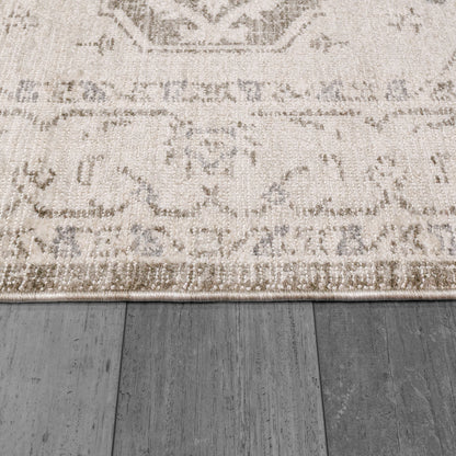 Calypso Traditional Ivory/Grey Bohemian Medium Pile Rug