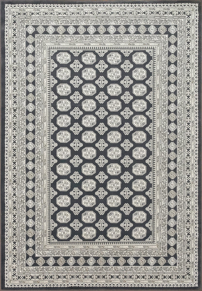 Ancient Garden Traditional Charcoal/Silver Classic Low Pile Rug