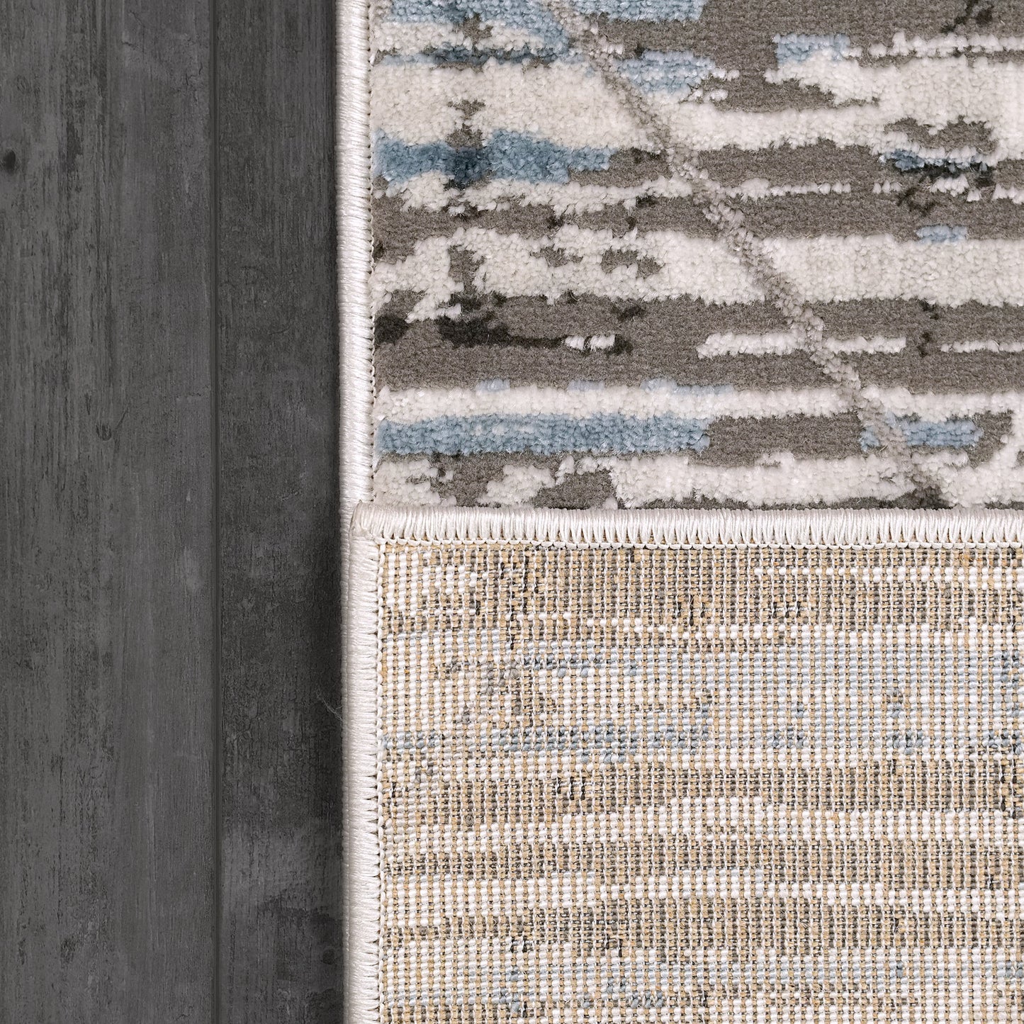 Harlow Modern Grey/Blue Geometric Low Pile Rug