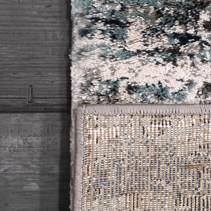 Riley Modern Blue/Grey Abstract Medium Pile Rug