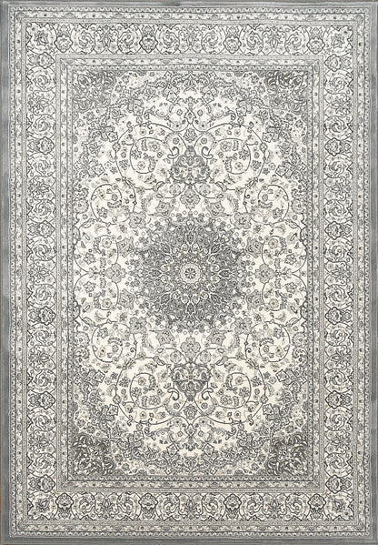 Ancient Garden Traditional Cream/Grey Classic Low Pile Rug