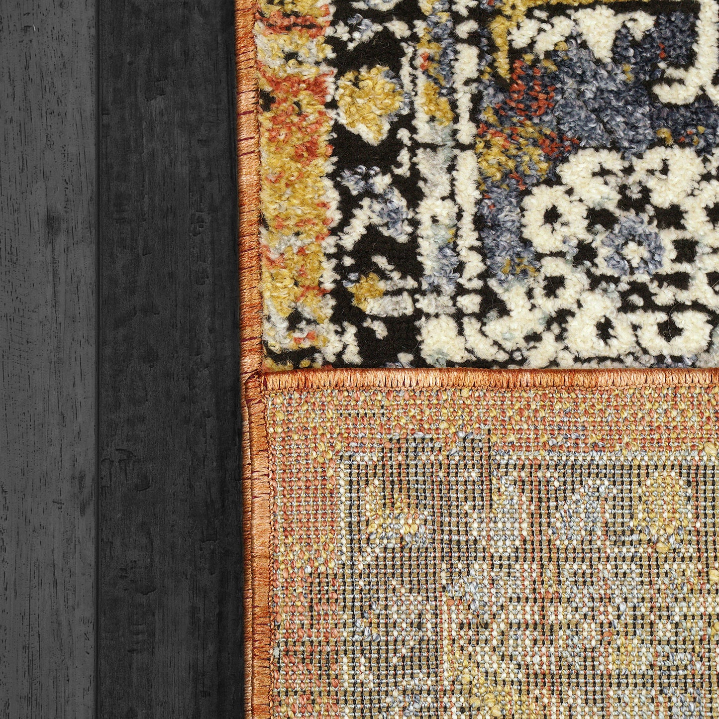 Mabel Traditional Rust/Navy/Multi Oriental Low Pile Rug