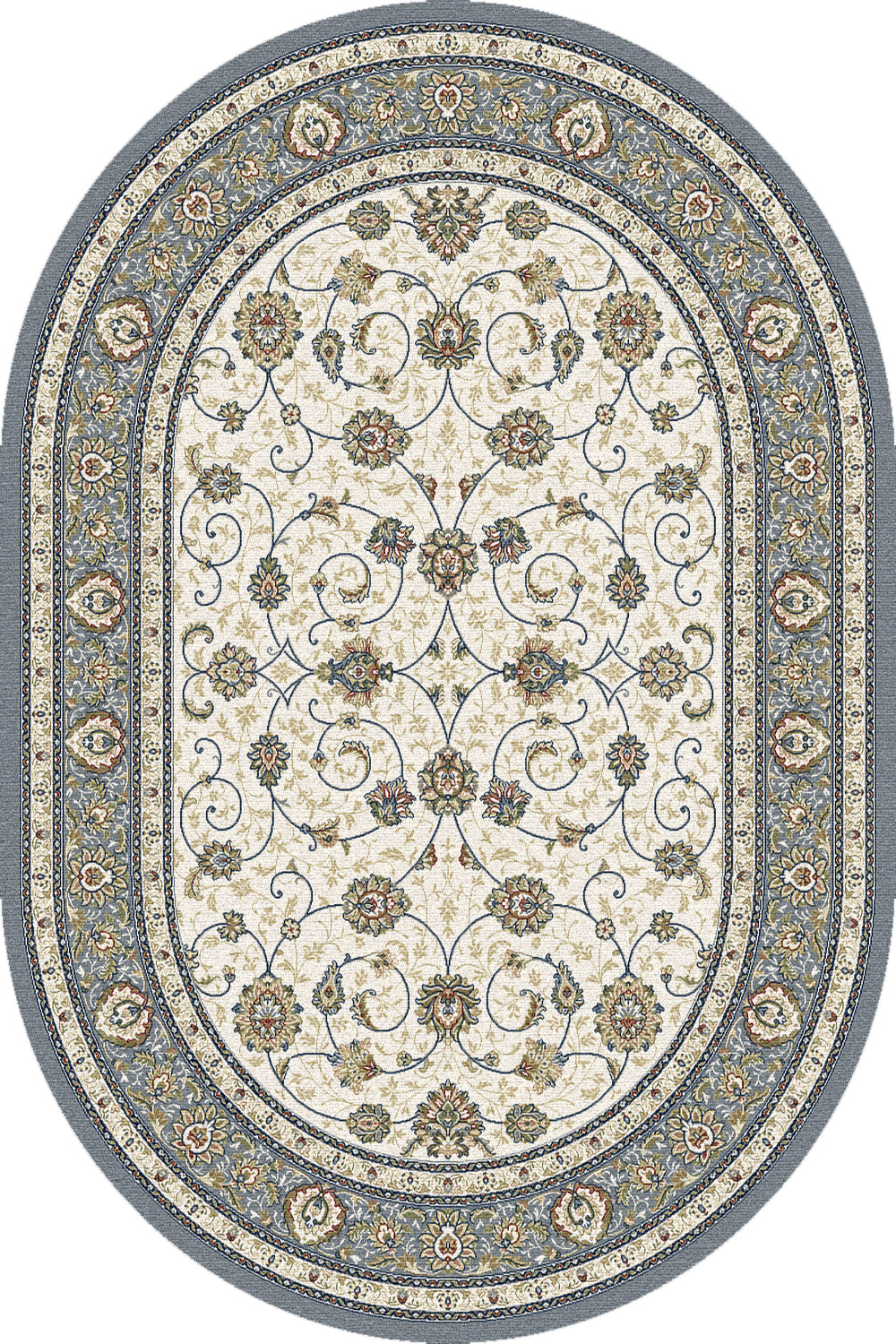 ANCIENT GARDEN 57120 IVORY/LIGHT BLUE