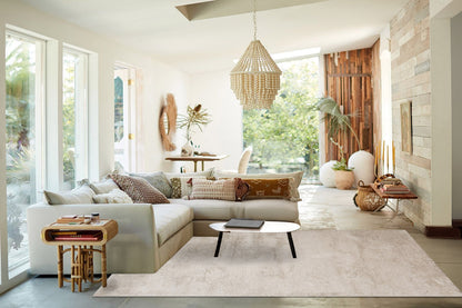 Venice Modern Beige Solid Shag Rug
