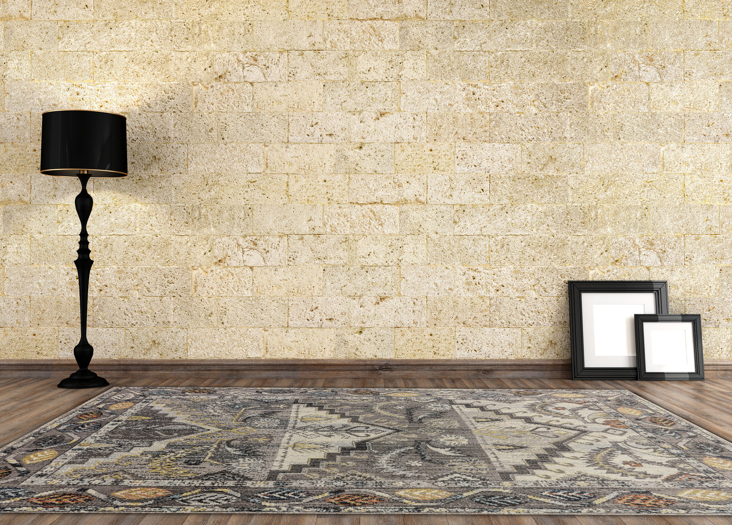 Zodiac Transitional Grey Southwestern Low Pile Rug