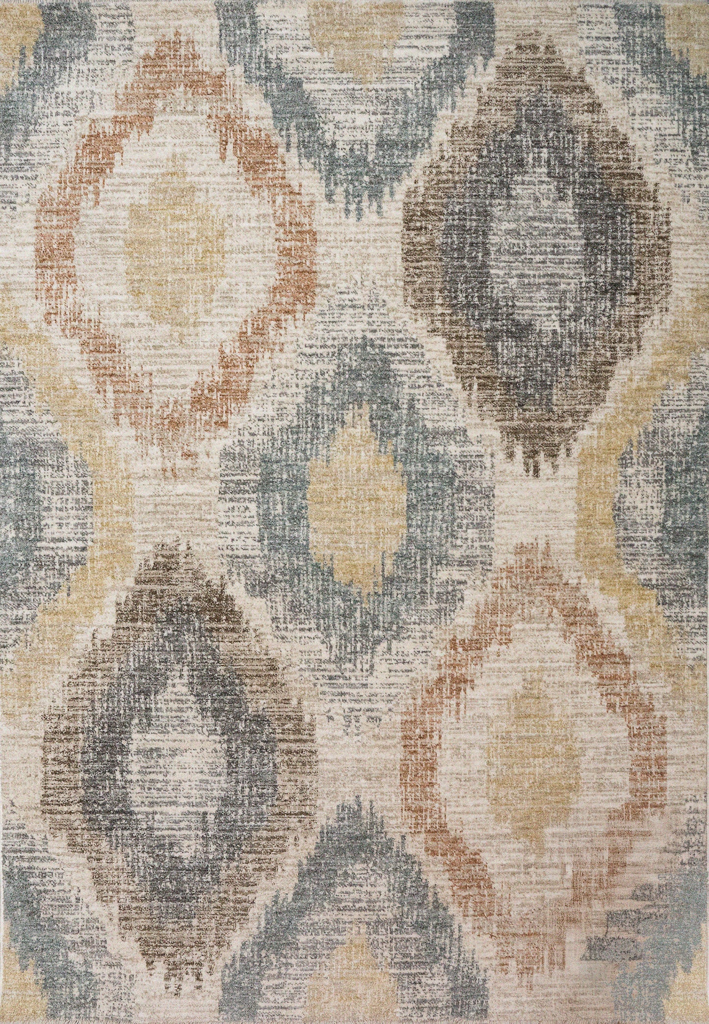 Kashmir Modern Cream/Multi Geometric Low Pile Rug