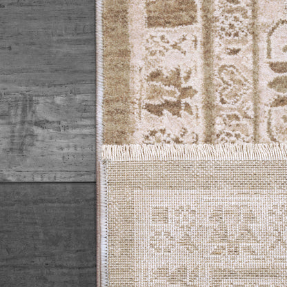 Sahara Transitional Beige/Grey Oriental Low Pile Rug