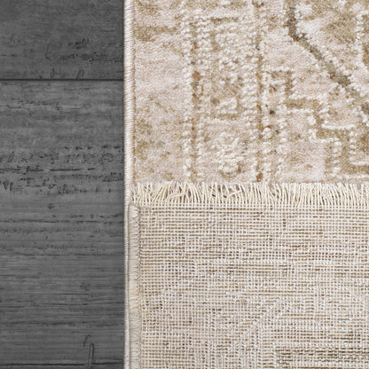 Sahara Transitional Beige/Ivory Medallion Low Pile Rug